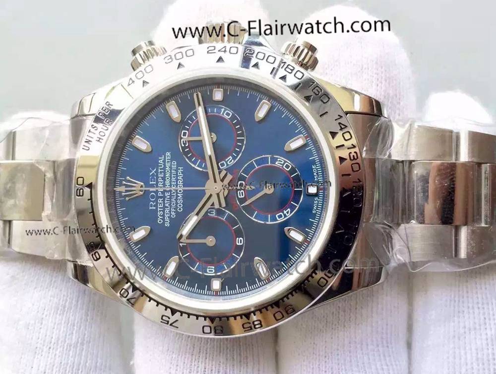 Top Replica Rolex Daytona Blue Dial Valjoux 7750 Movement Watch